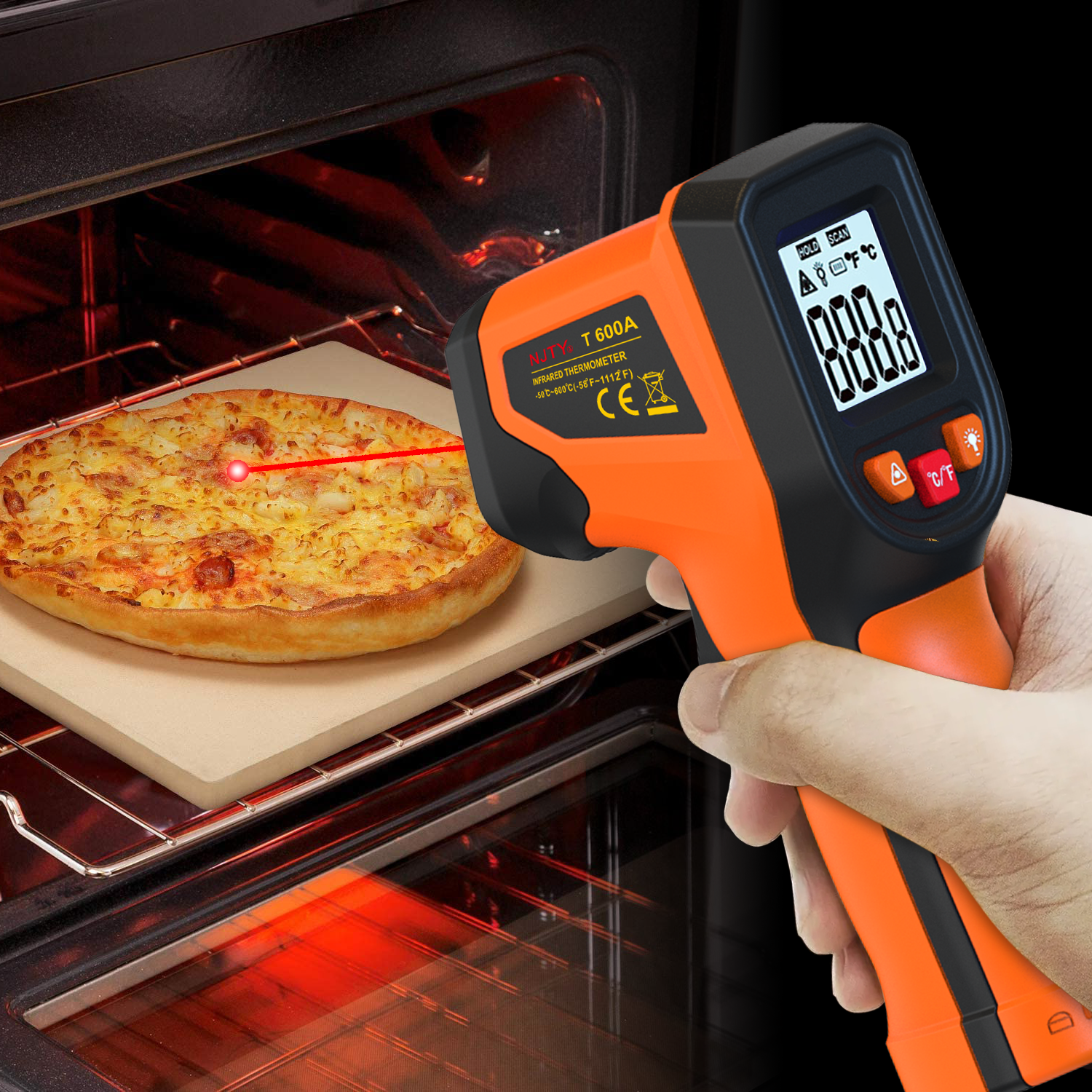 Industrial Laser Thermometer Gun - NJTY T600T600A Laser Temperature Gun Infrared