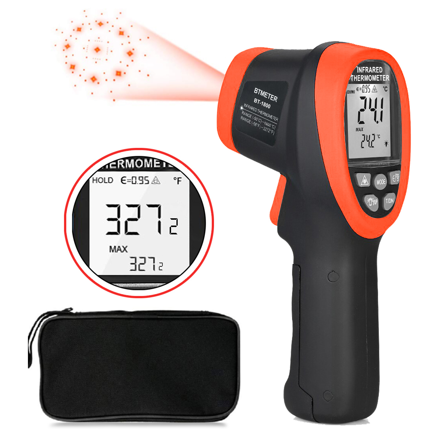 Industrial Laser Thermometer Gun - Non Contact Infrared Thermometer D:S Ratio