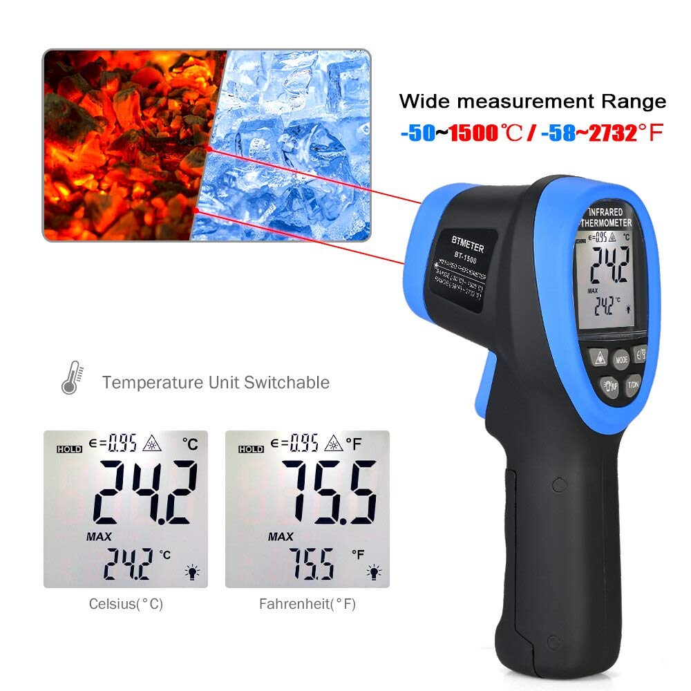 -50℃ to 1500℃ Laser Thermomete - Industrial Laser Thermometer Gun incelemesi ve fiyatı