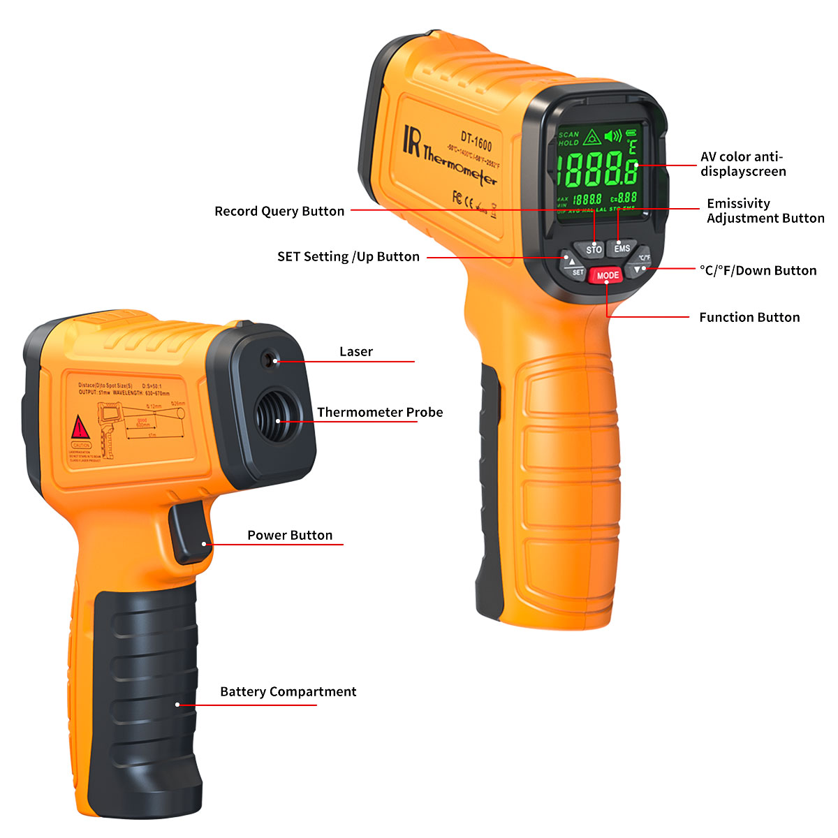 1pc Infrared Thermometer  High - Industrial Laser Pointer incelemesi ve fiyatı