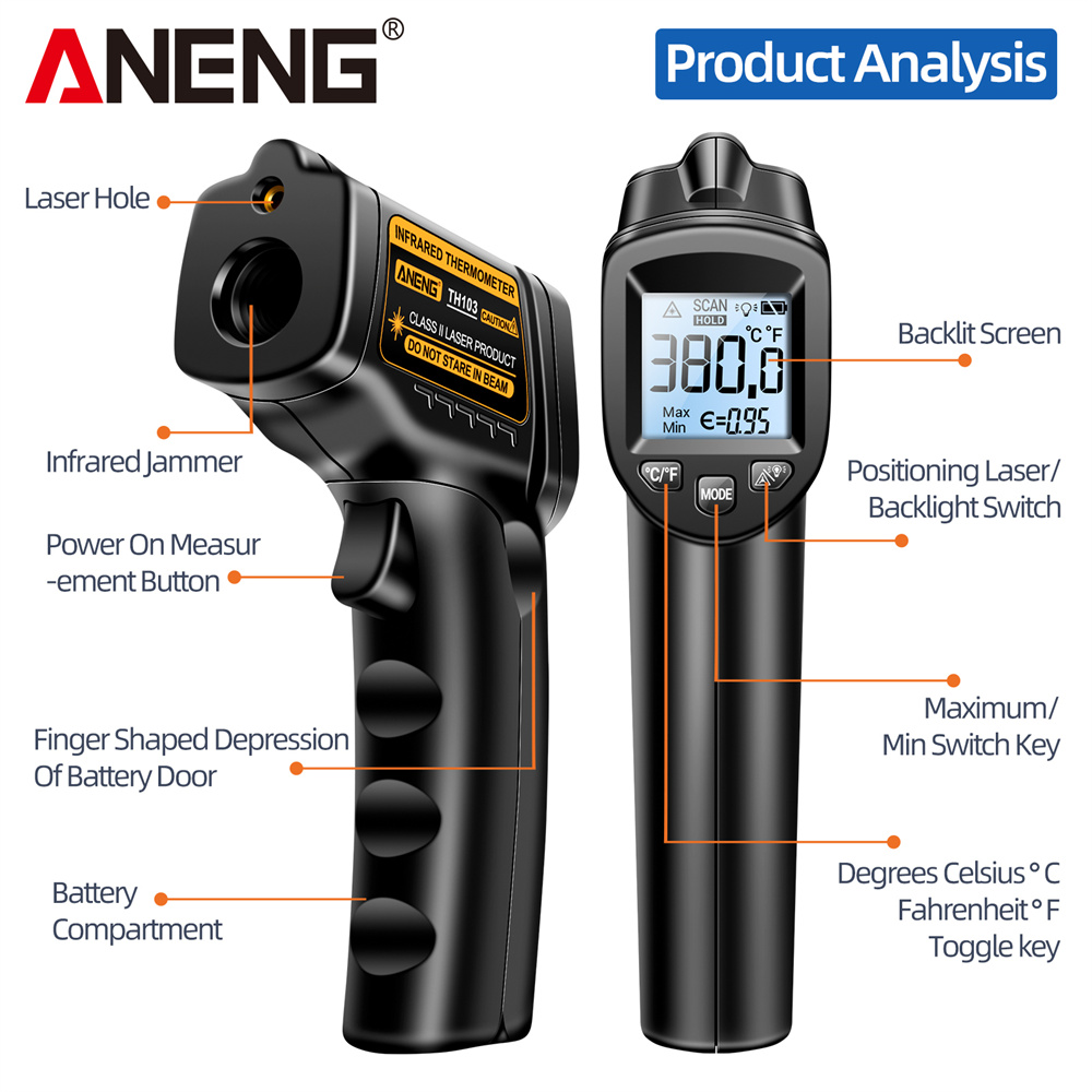 Infrared Laser Thermometer Ind - Industrial Laser Thermometer Gun incelemesi ve fiyatı