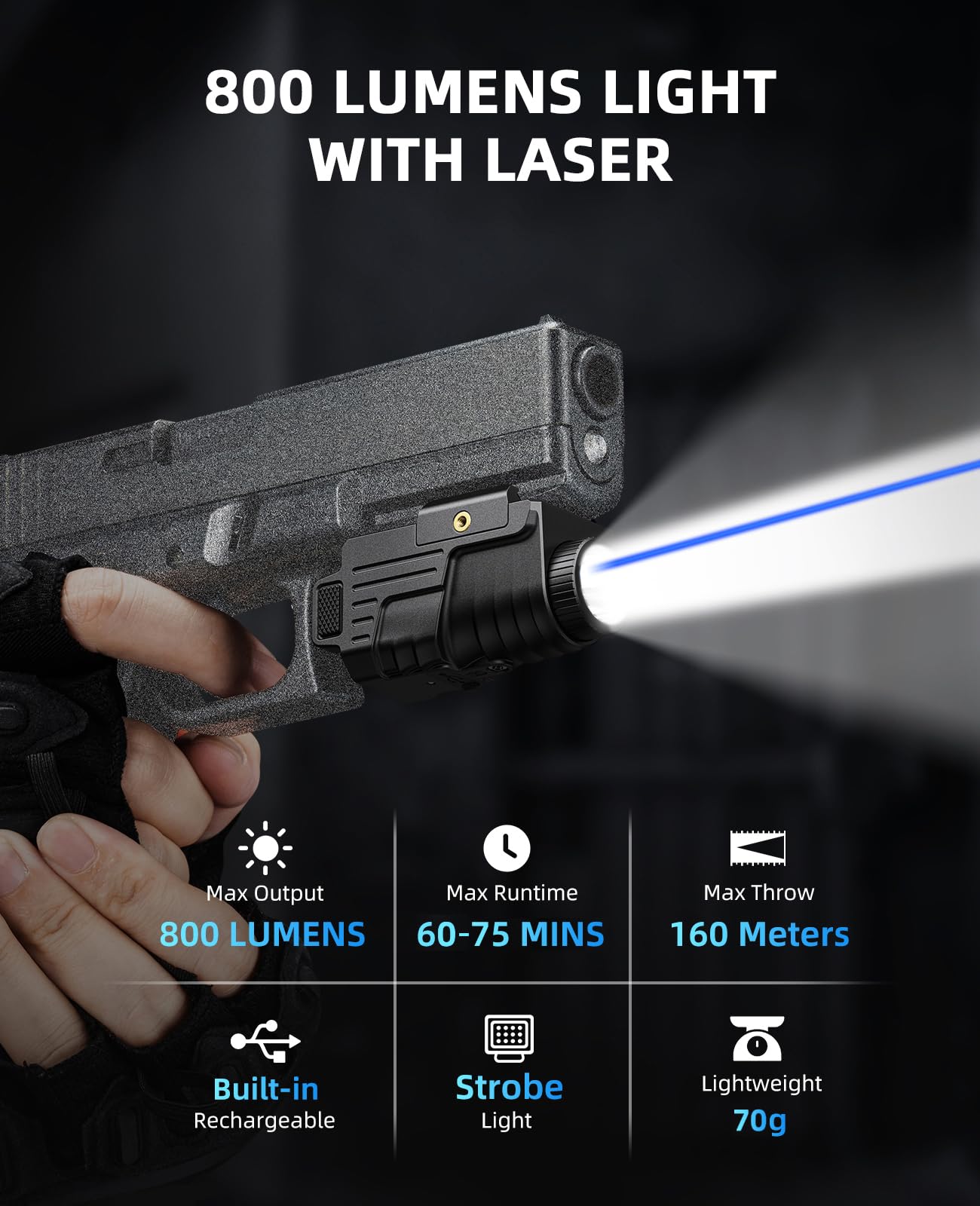 Airsoft 800 Lumens Pistol Ligh - Industrial Green Laser incelemesi ve fiyatı