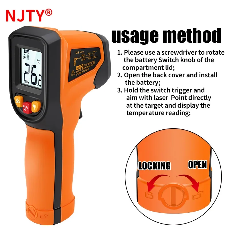 T400 T600 Digital Infrared The - Industrial Laser Thermometer Gun incelemesi ve fiyatı