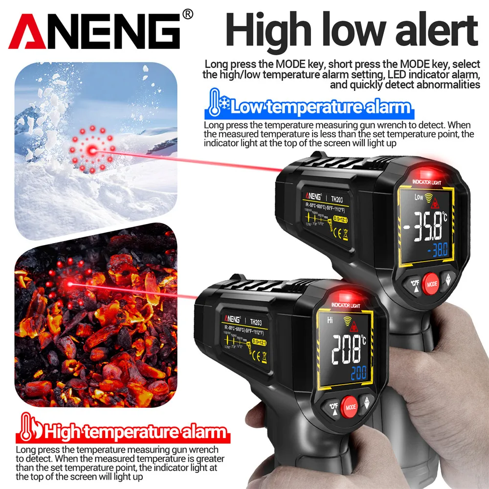 Infrared thermometer -50℃~600℃ - Industrial Laser Thermometer Gun incelemesi ve fiyatı