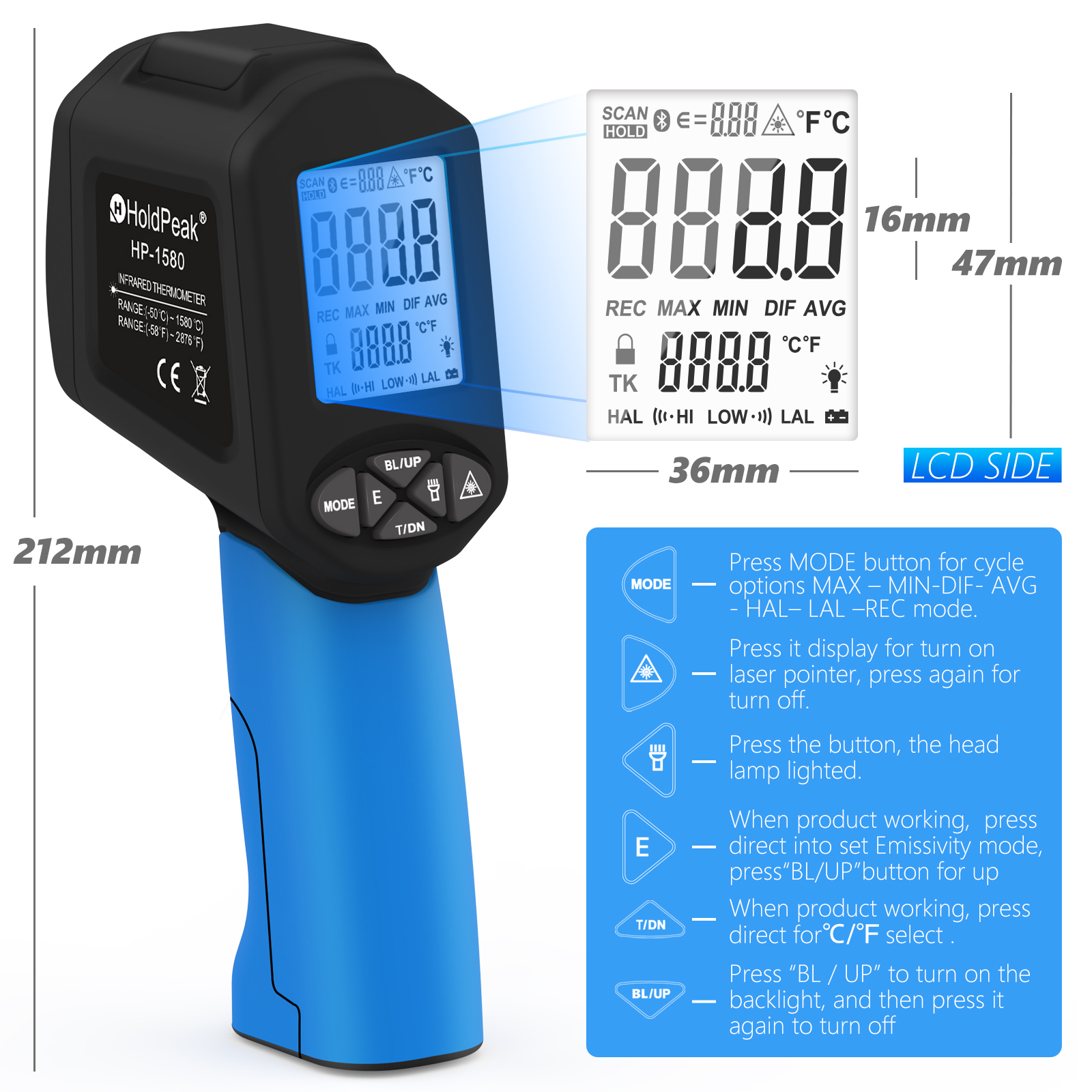 Industrial Infrared Thermomete - Industrial Laser Thermometer Gun incelemesi ve fiyatı