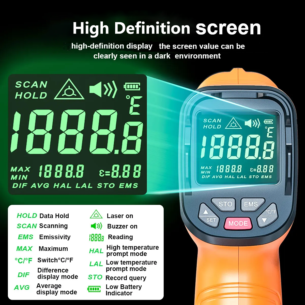 DT1000 DT1600 Infrared Thermom - Industrial Laser Thermometer Gun incelemesi ve fiyatı