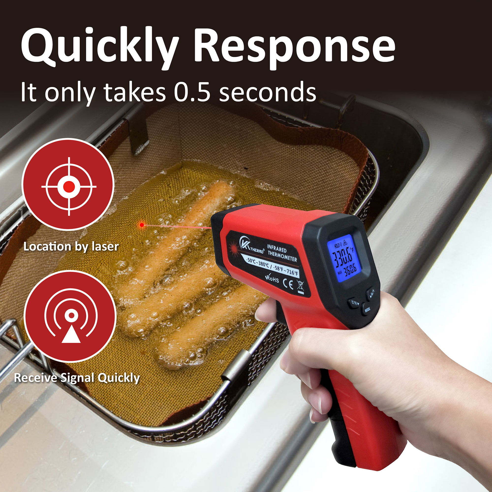 LCD Industrial Electronic Ther - Industrial Laser Thermometer Gun incelemesi ve fiyatı