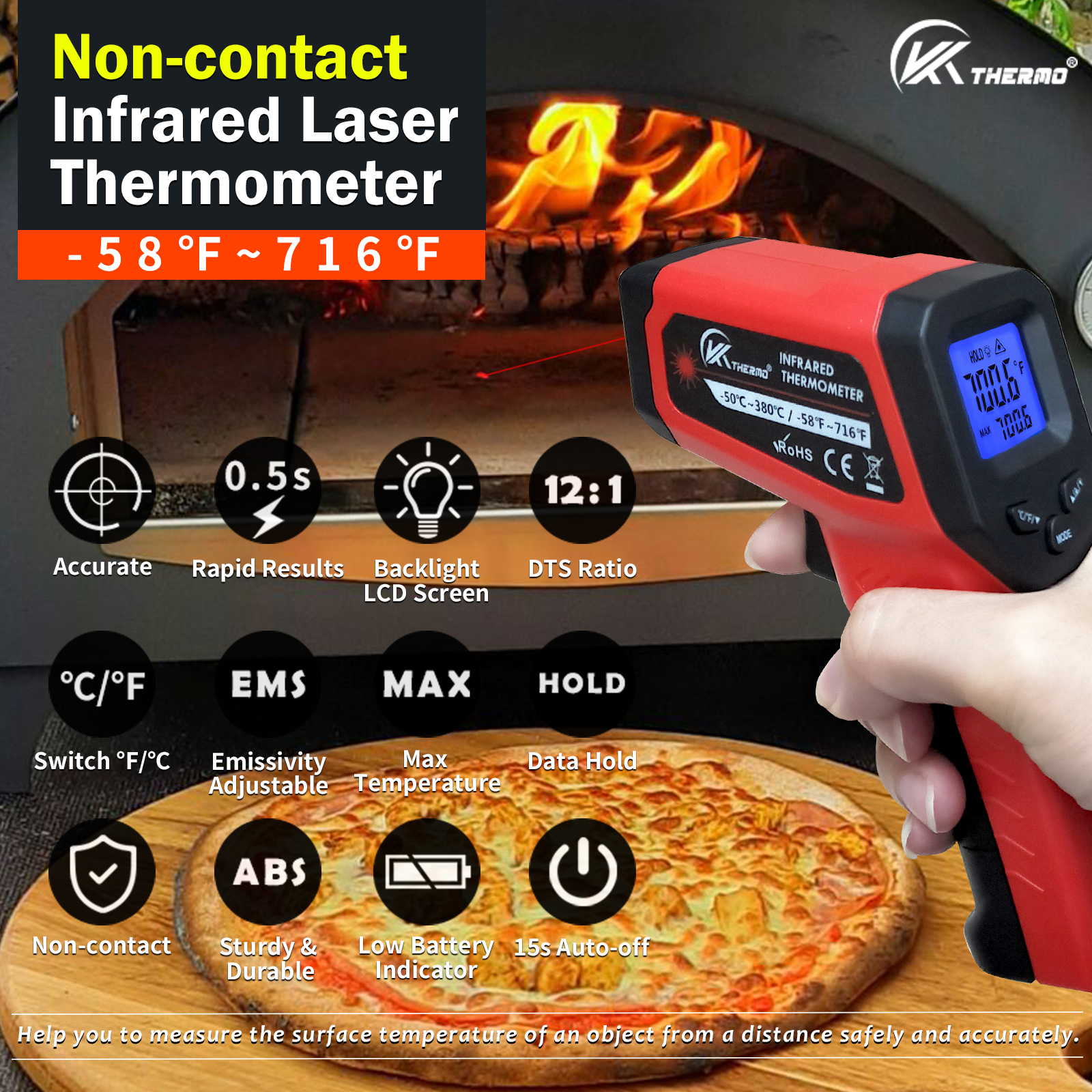 LCD Industrial Electronic Ther - Industrial Laser Thermometer Gun incelemesi ve fiyatı