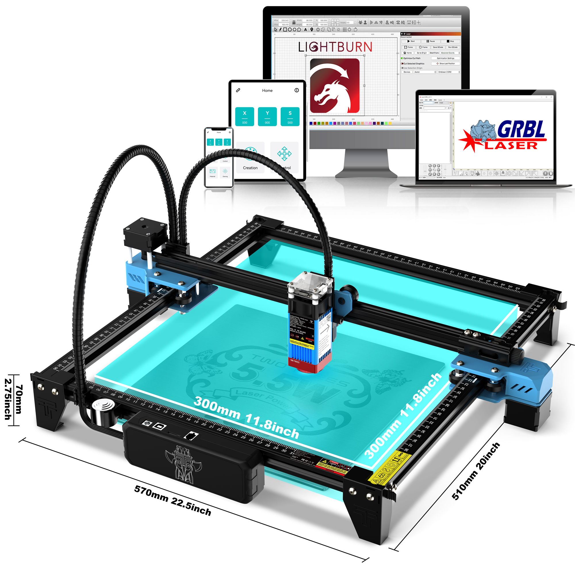 TwoTrees TTS-55 PRO CNC Laser  - Acrylic Cutting Machine incelemesi ve fiyatı