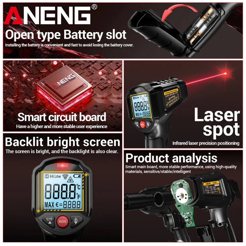 ANENG TH202 Non-contact Infrar - Industrial Laser Thermometer Gun incelemesi ve fiyatı
